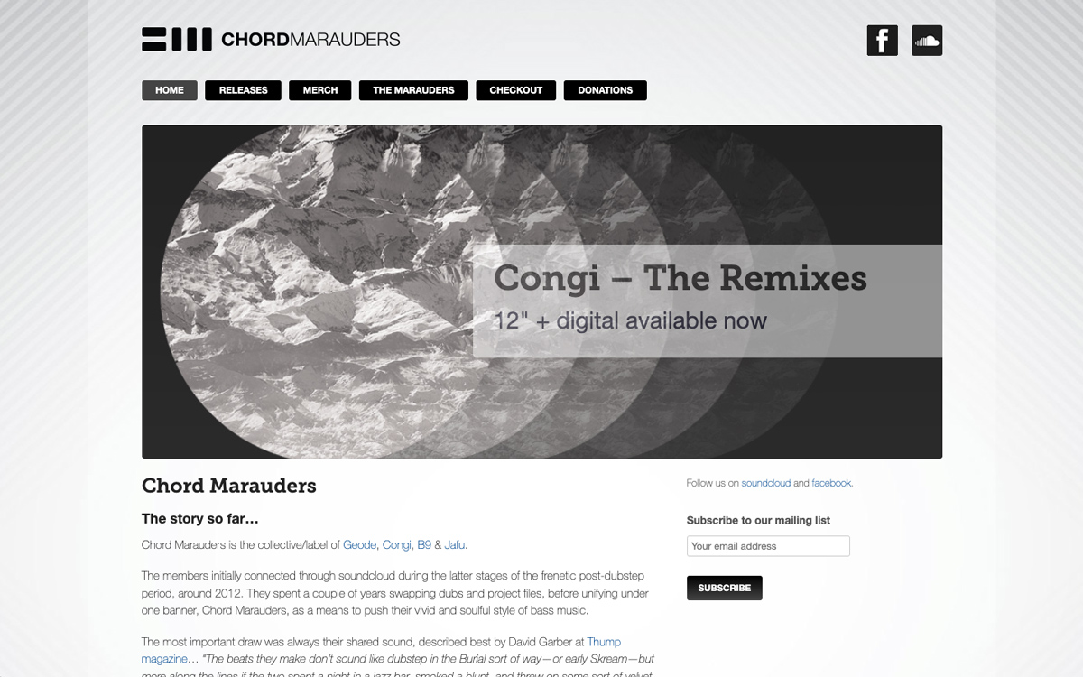 Chord Marauders website screenshot