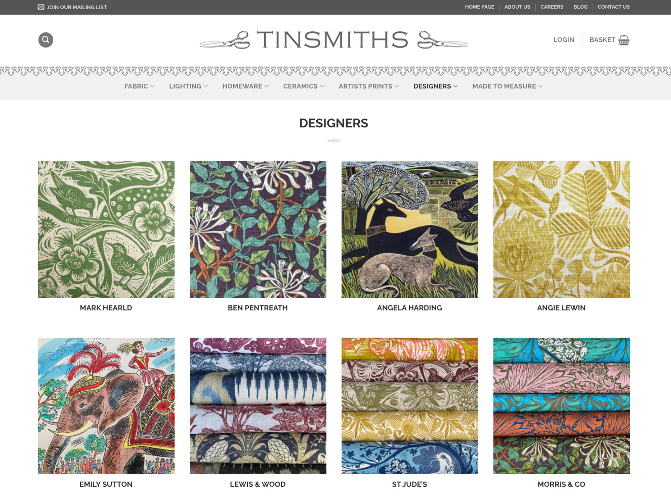 Tinsmiths website screenshot