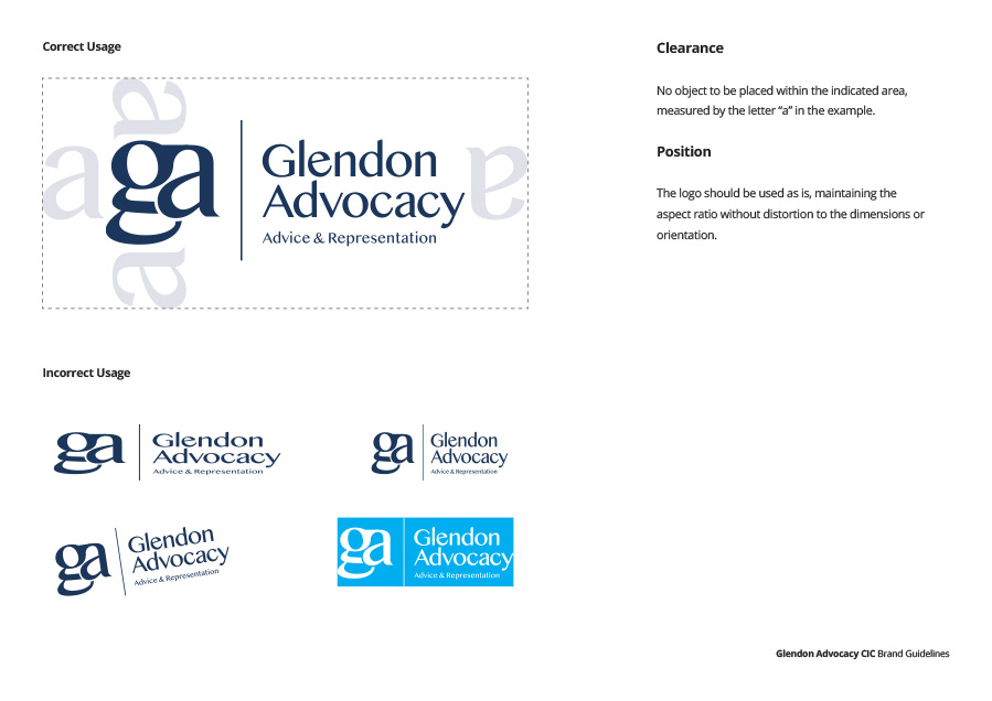 Glendon Advocacy<br />
 Brand Guidelines