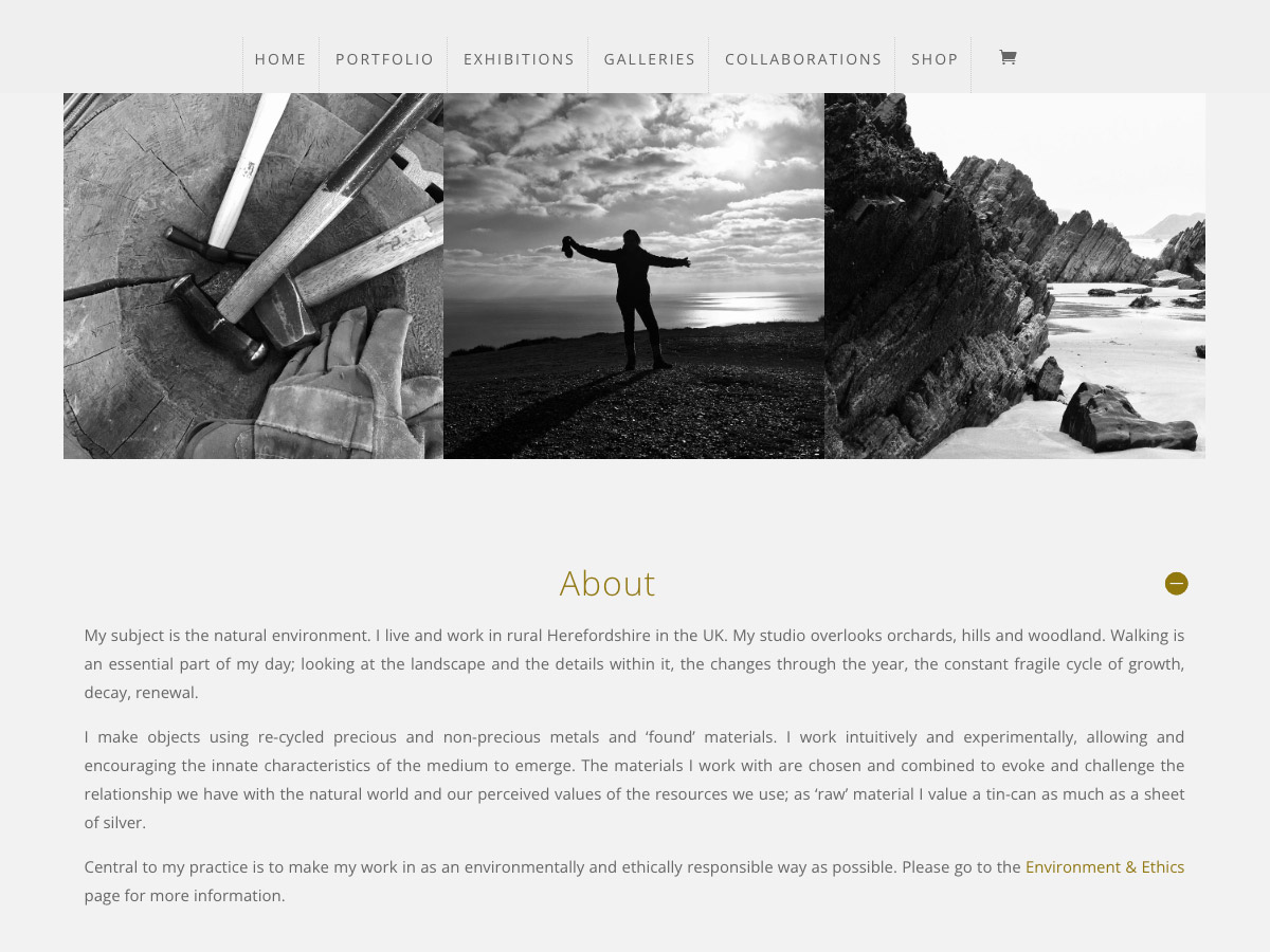 Claire Malet web site screenshot