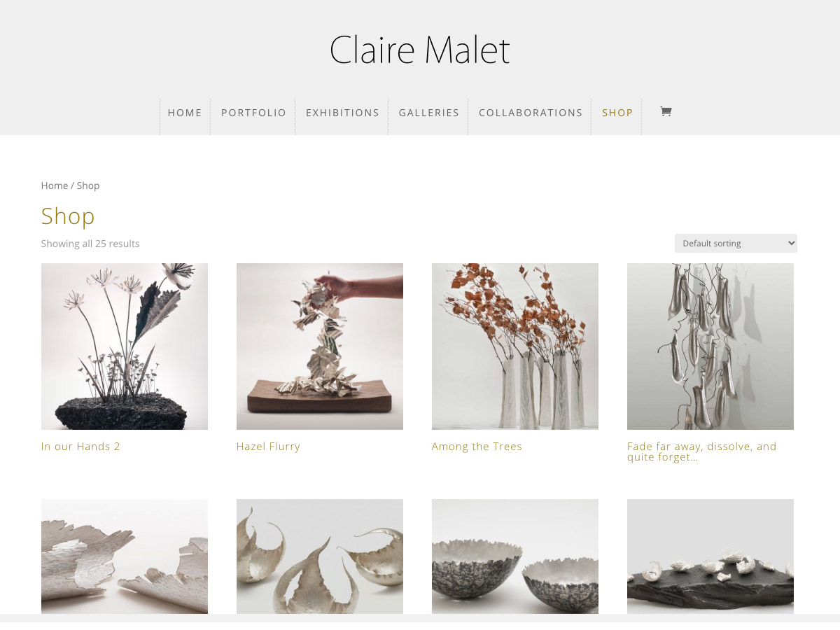 Claire Malet web site screenshot
