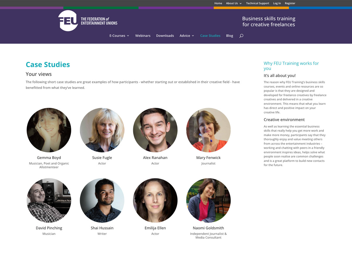 FEU website screenshot