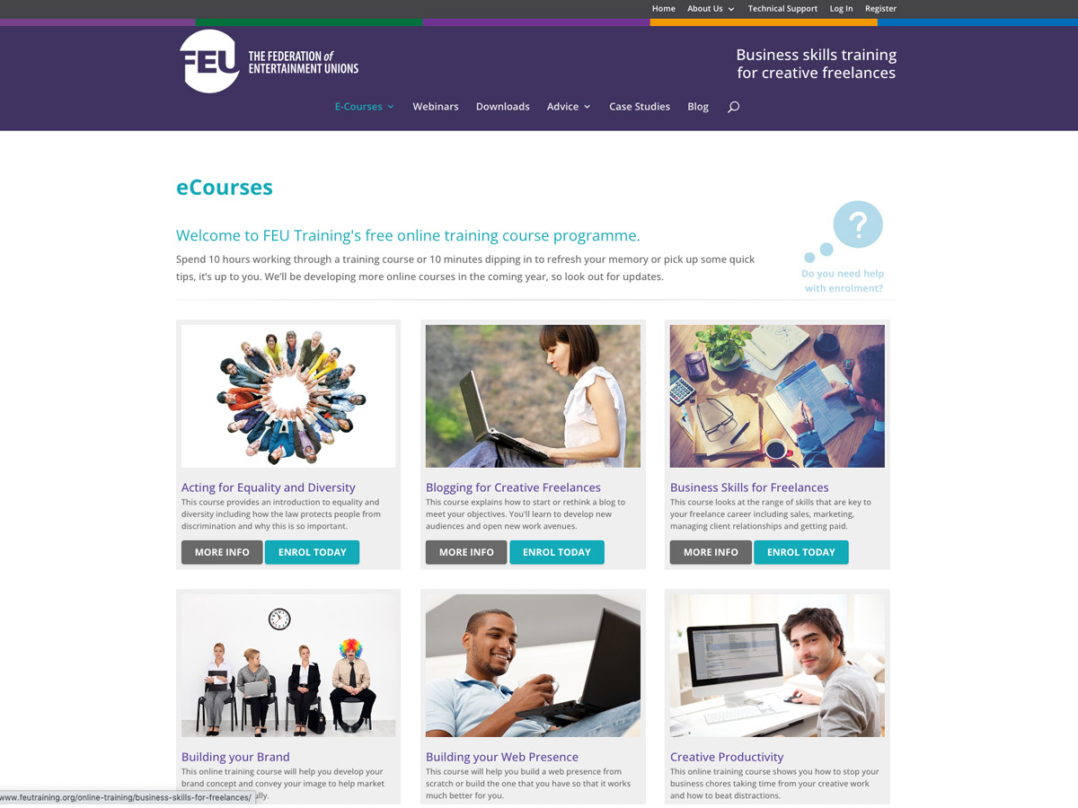 FEU Training web design screenshot