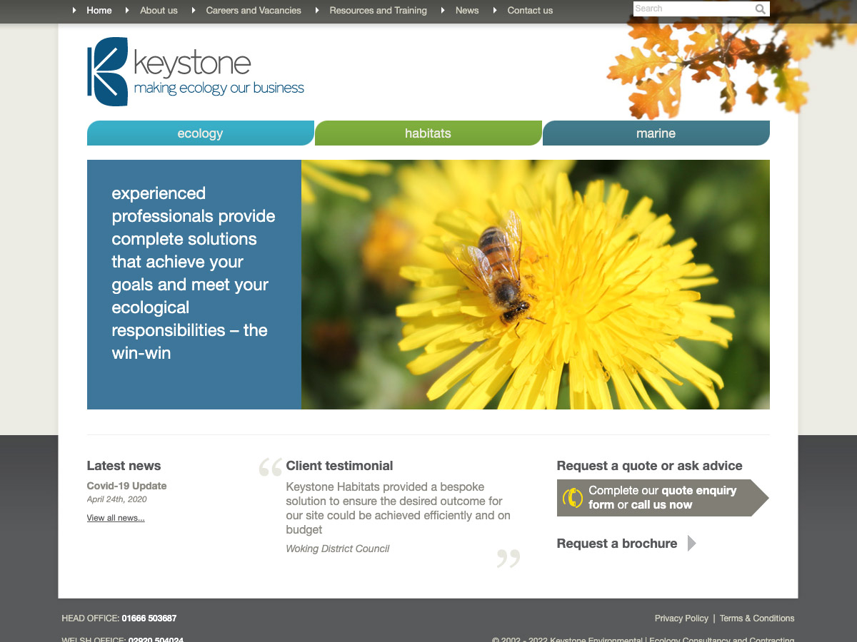 Keystone Environmental web design screenshot