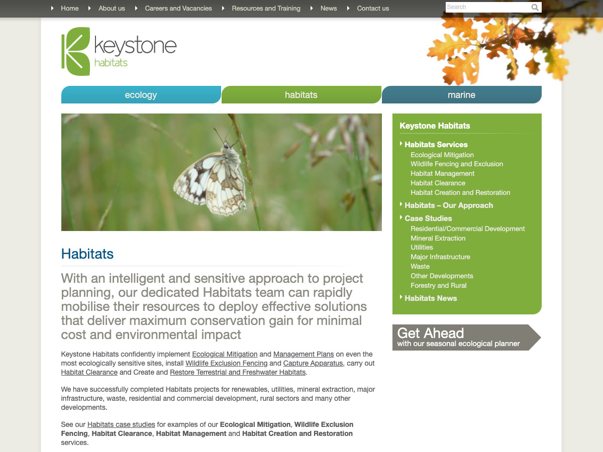 Keystone Environmental web design screenshot