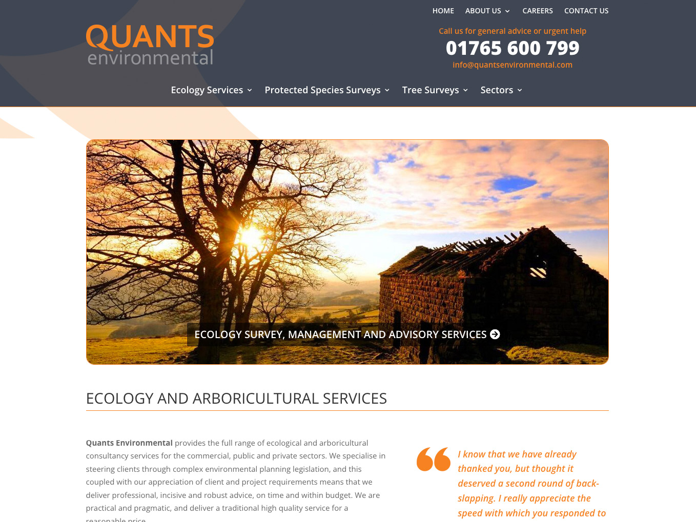 Quants Environmental provides the full range of ecological and arboricultural consultancy services