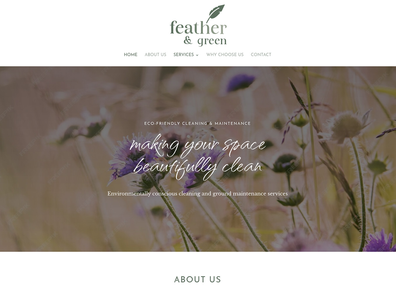 Feather & Green website screenshot