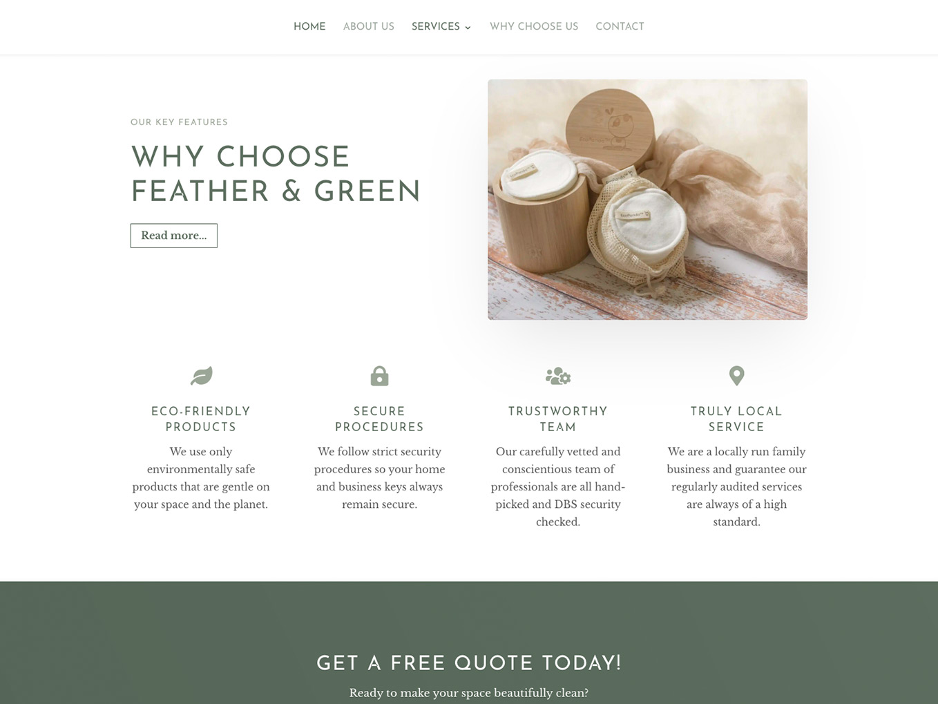 Feather & Green website screenshot