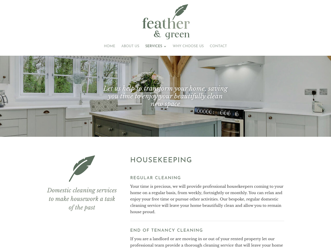 Feather & Green website screenshot