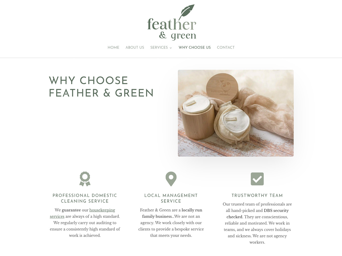 Feather & Green website screenshot