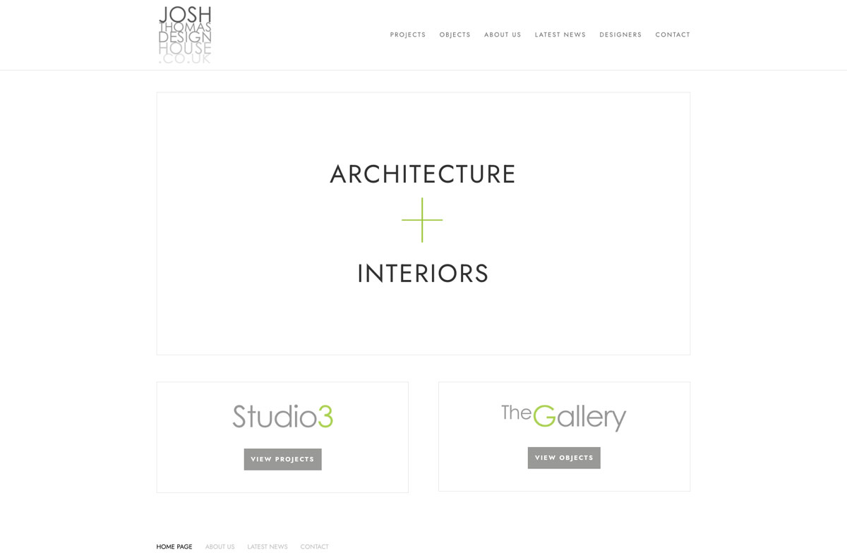 Josh Thomas Design House website screenshot