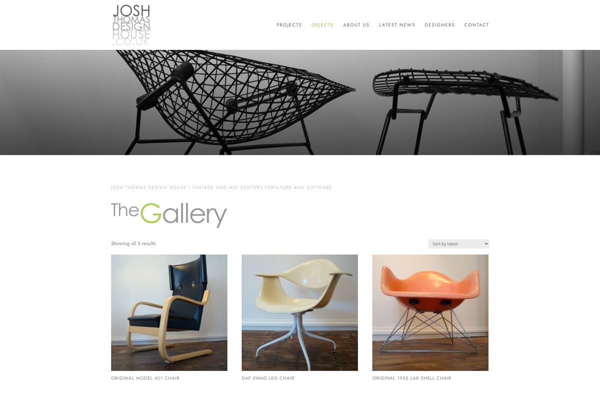 Josh Thomas Design House website screenshot