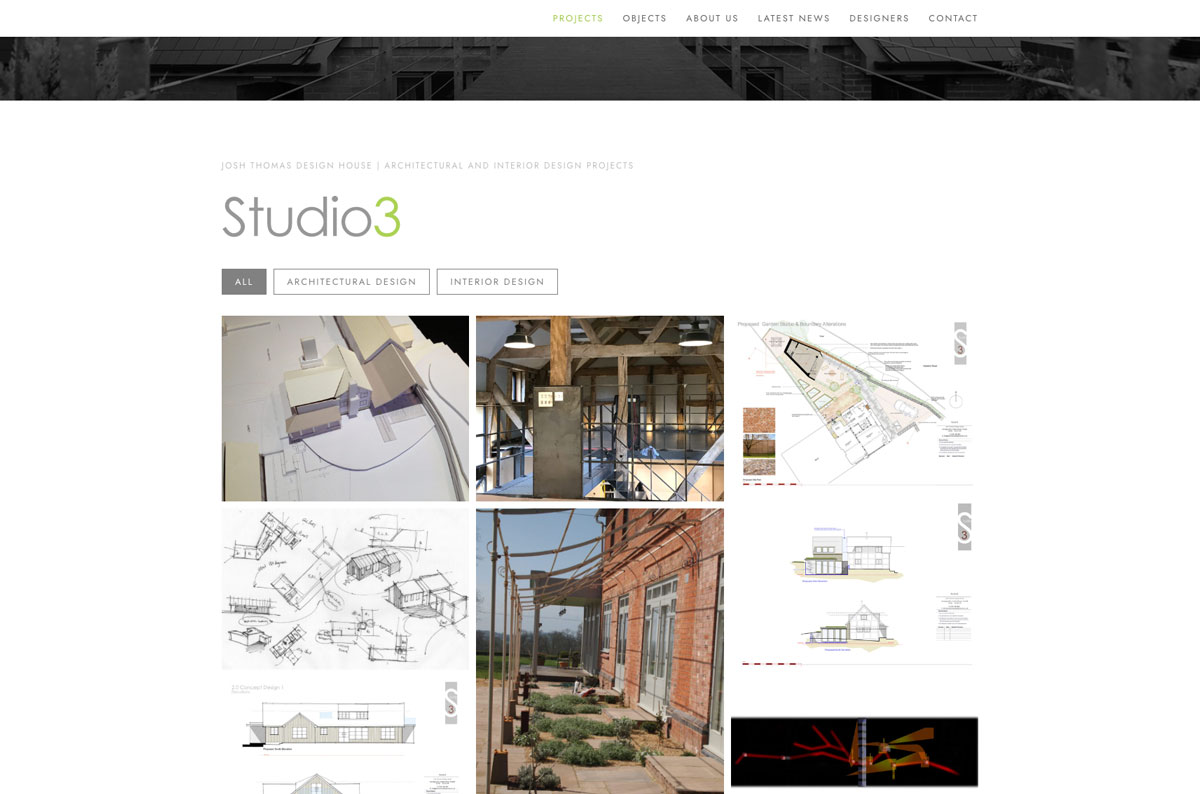 Josh Thomas Design House website screenshot