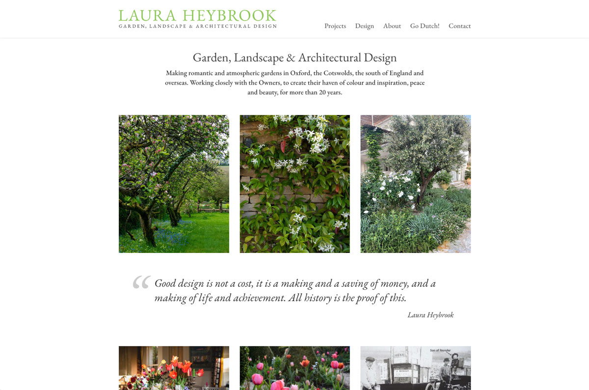 Laura Heybrook website screenshot