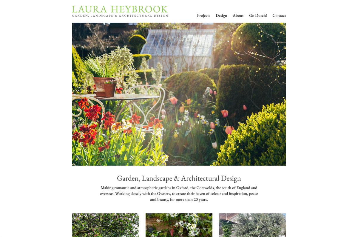 Laura Heybrook website screenshot