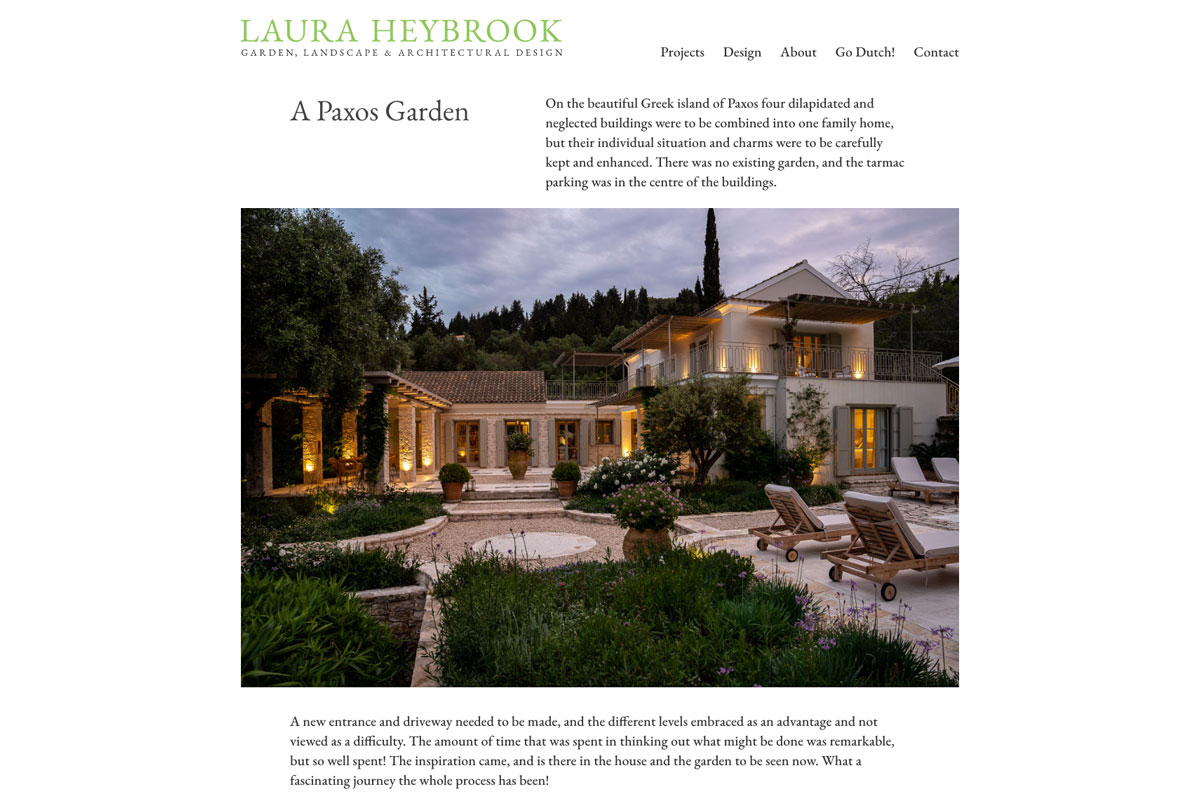 Laura Heybrook website screenshot